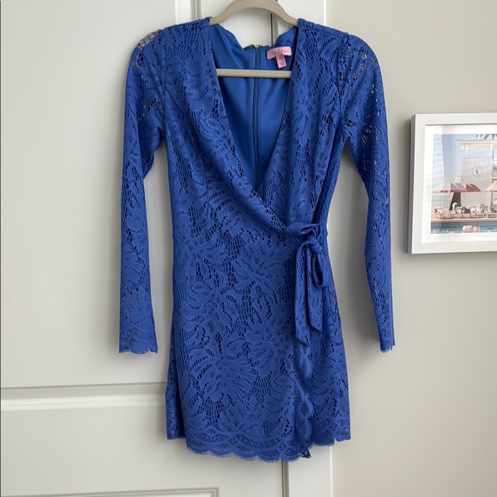 Lilly Pulitzer Blue Lace Wrap Dress